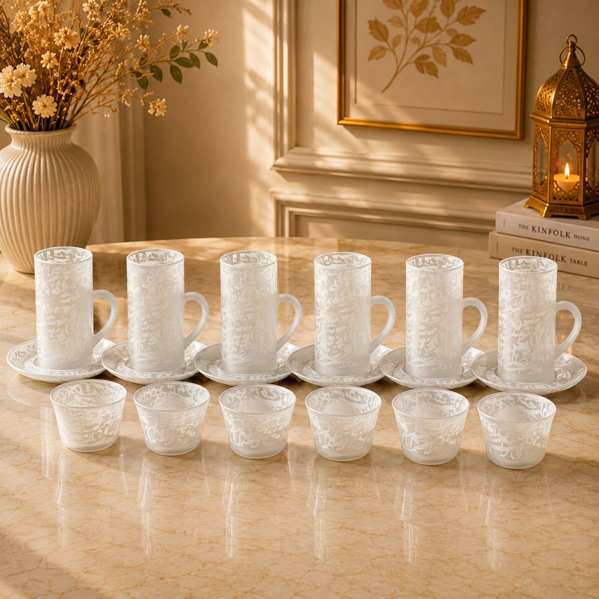White Tea & Cawa Cup Set 18 Pieces | 08030 By Waba