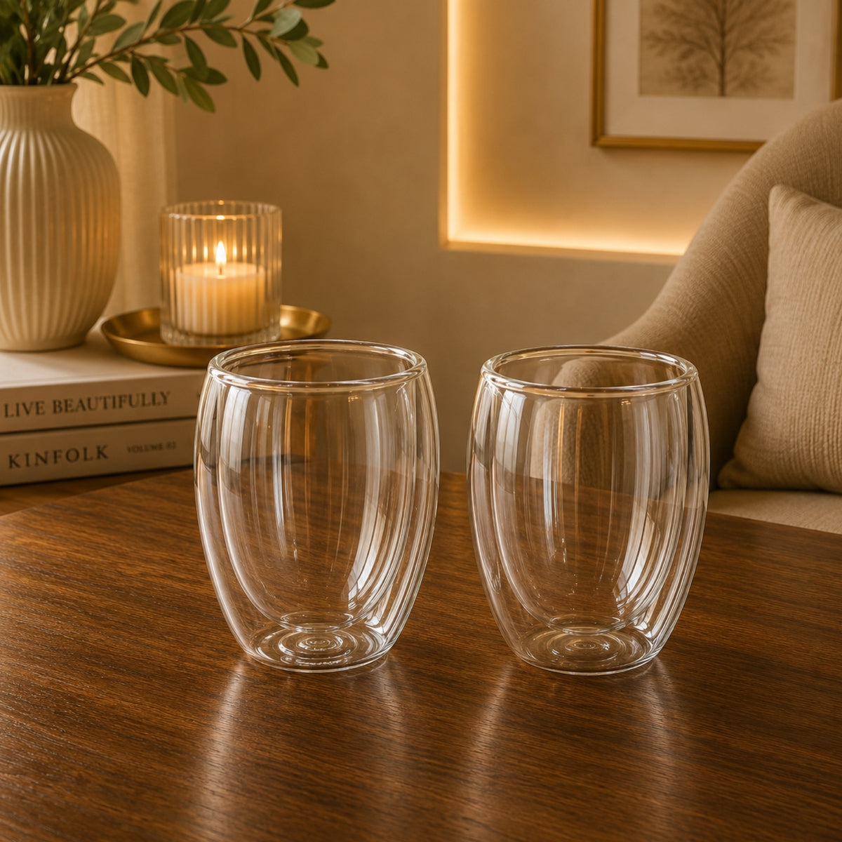 2-Piece Double Wall Glass Set 350ml – Clear