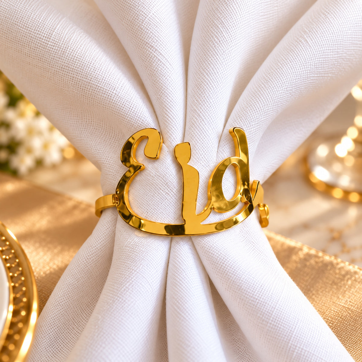 Gold Arabic Calligraphy Napkin Holder