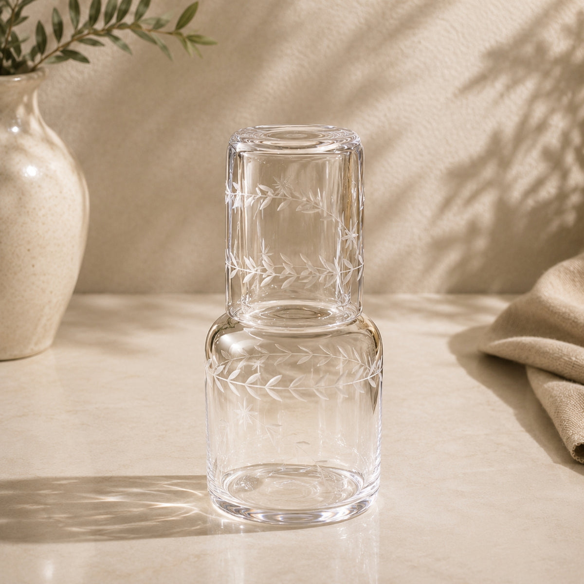 Glass Water Carafe Set with Glass – Includes 300ml Glass & 800ml Carafe