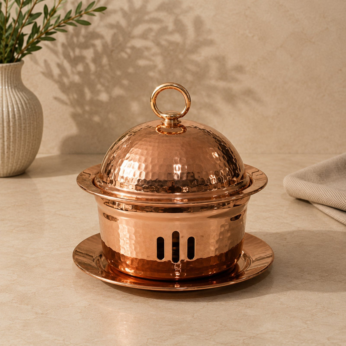Copper Round Buffet Chafing Dish 17cm | 1096