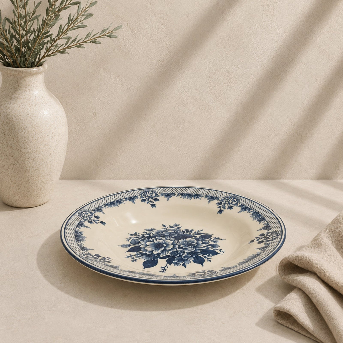 Avalora Blue Ceramic Soup & Pasta Plate 9.2 Inches | CL-2503KA-SP