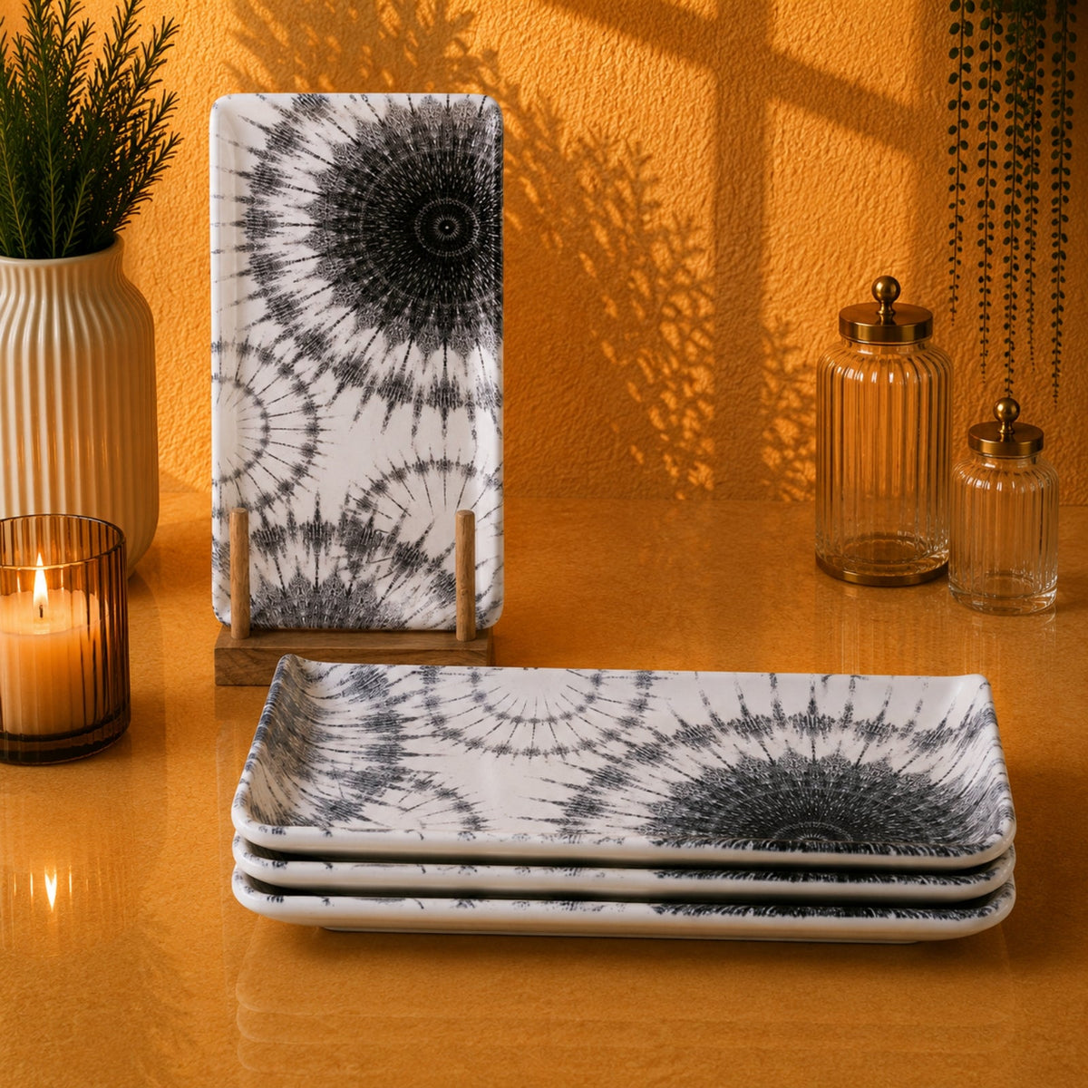 Edessa Cosmo Ceramic Rectangle Serving Plate 12.5 × 24cm | SR160-978C