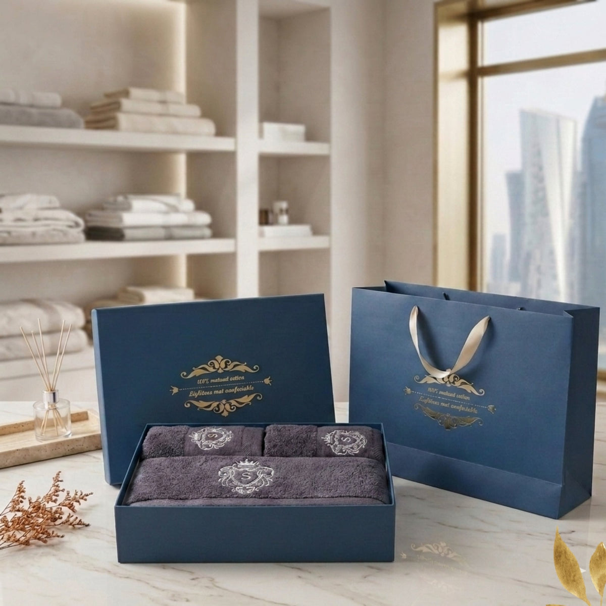 Sofia Luxury Bath Linen 3 Piece Towel Set – Premium Bathroom Collection