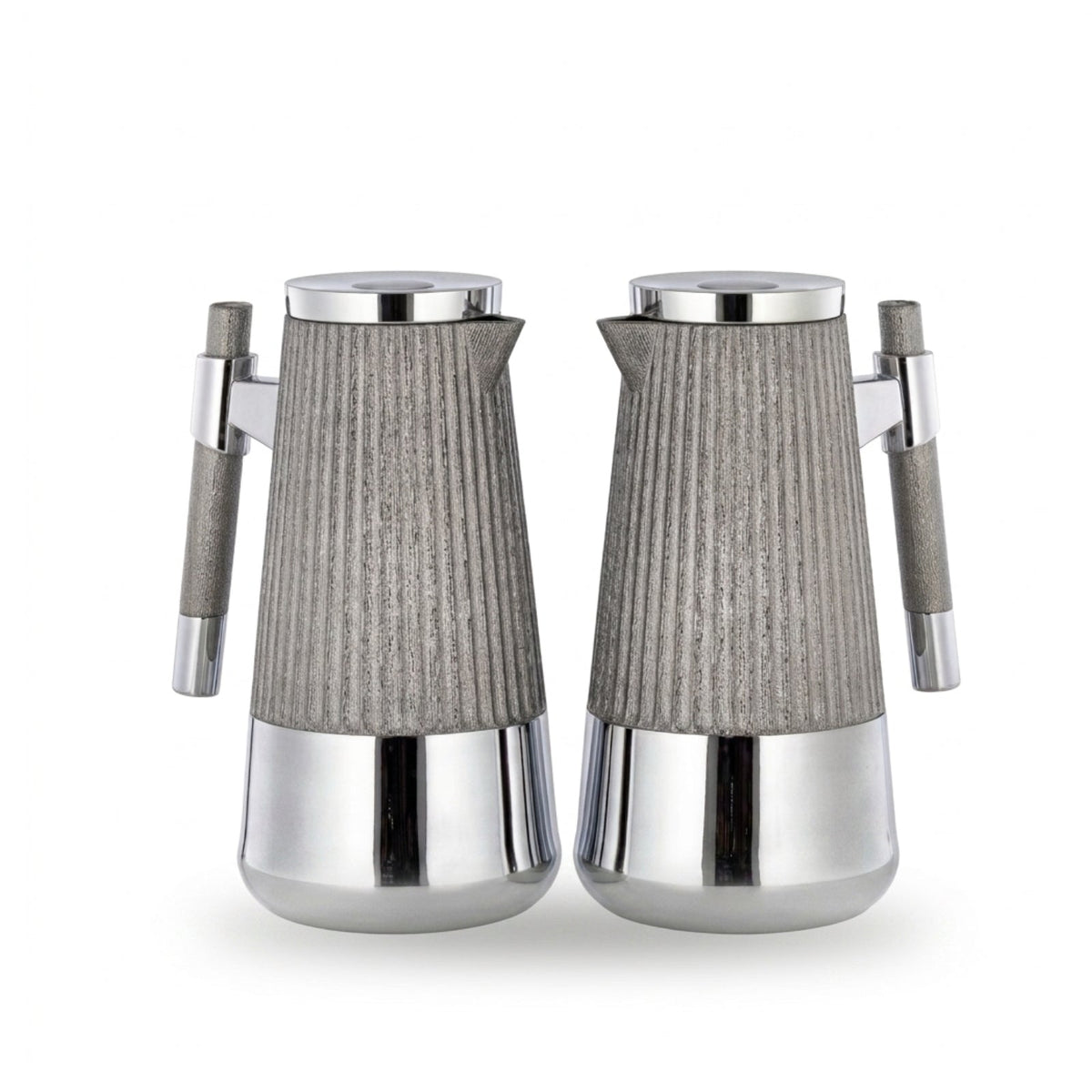Vacuum Flask Set 1L & 1L Matt Nickel by Almarjan