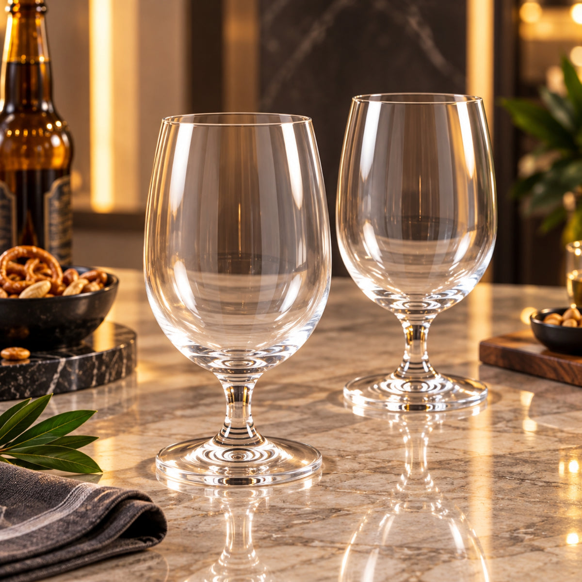 Ocean Classic Beer Glass 420ml – Clear Short-Stem Drinking Glass