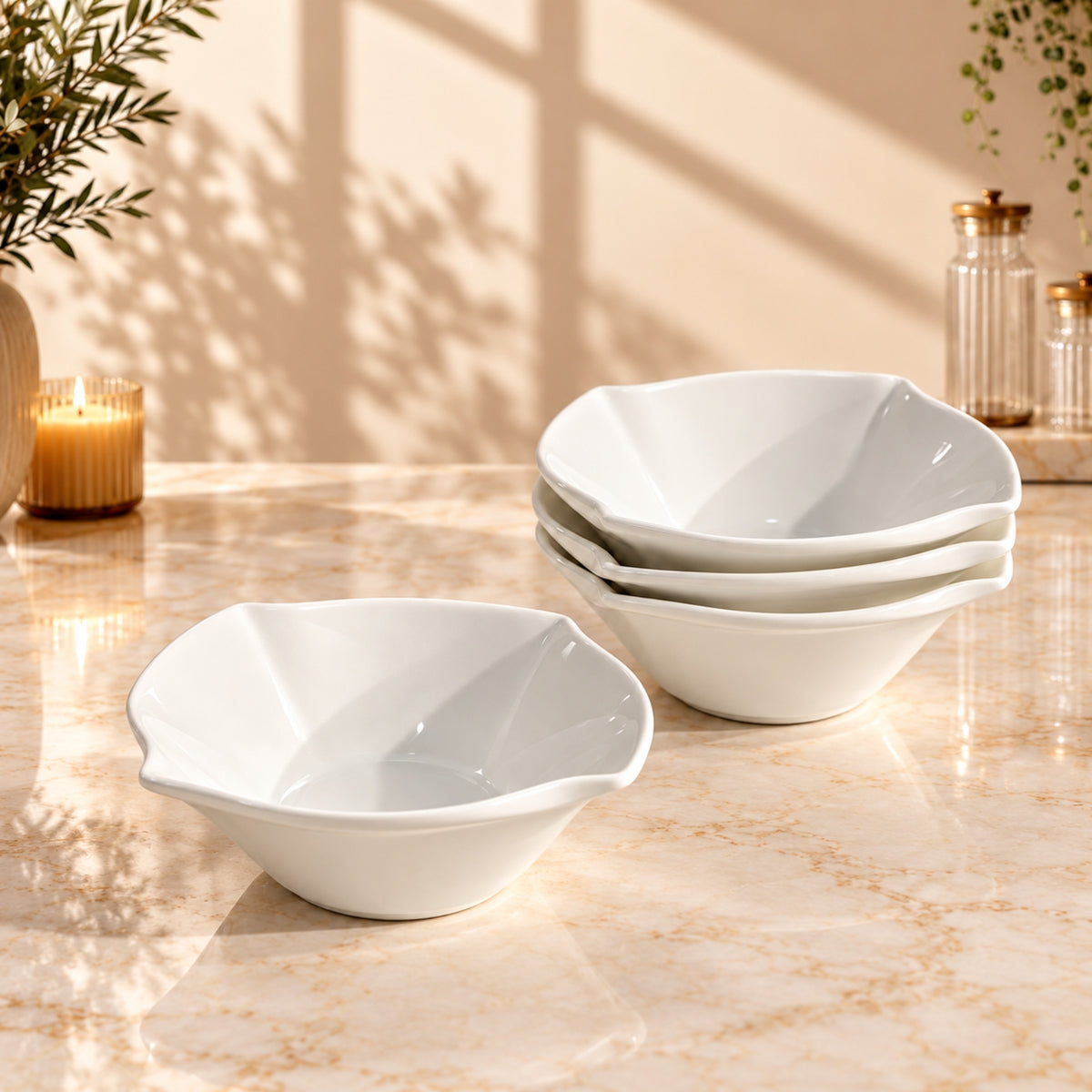 Elegant White Serving Bowl – Single Piece