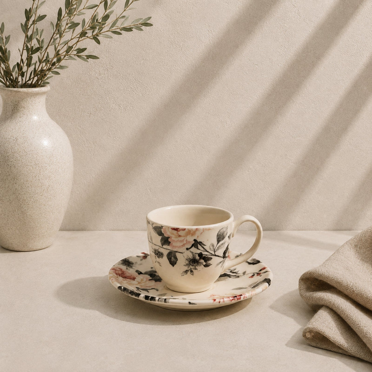 Jasper Porcelain Espresso Cup & Saucer Set 90ml | CL-2320FAEC/A+B
