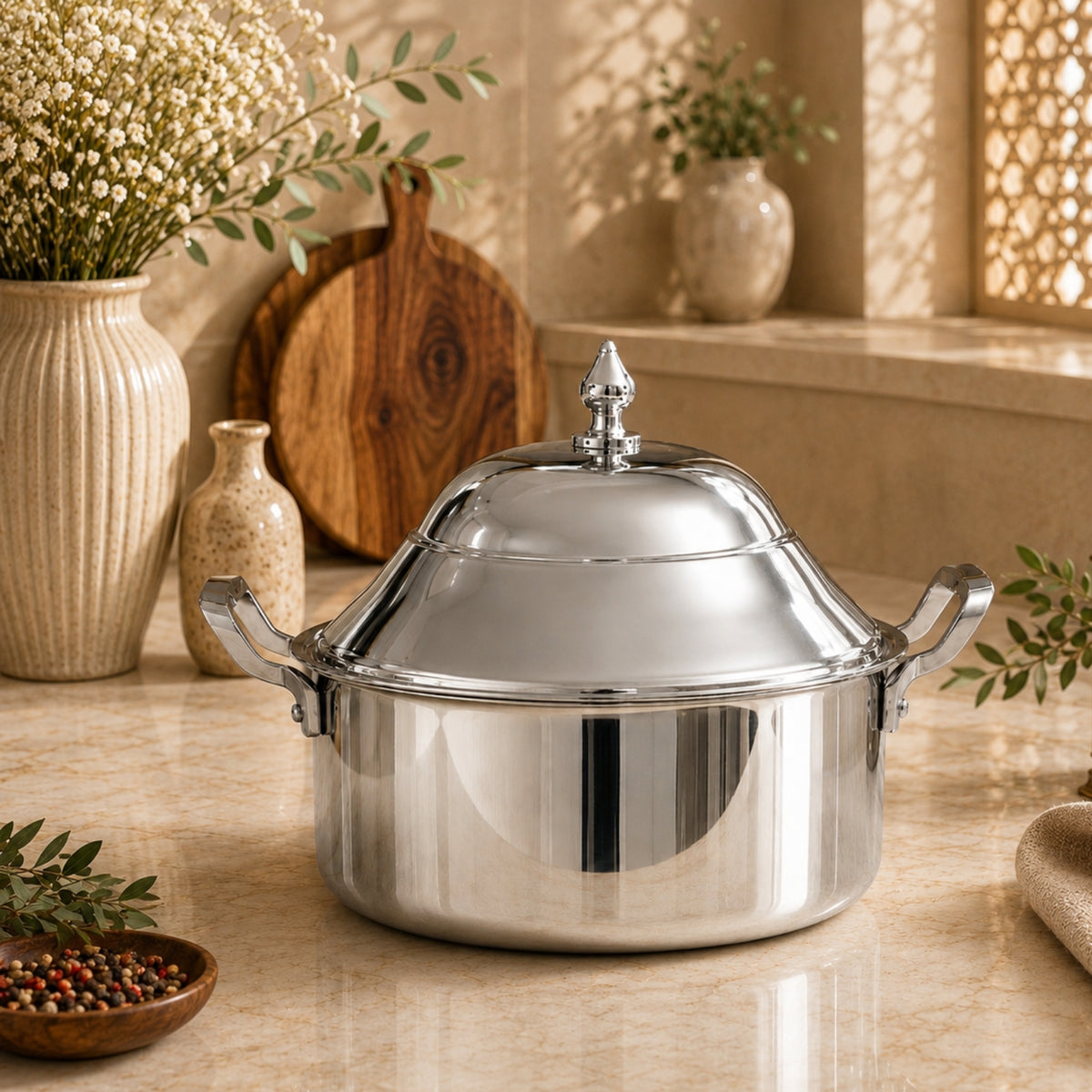 Premium Stainless Steel Indian Hot Pot – Available in 1L, 2L, 3L & 4L
