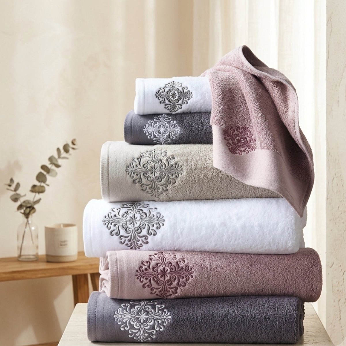 Savina Luxury Bath Linen 3 Piece Towel Set – Premium Bathroom Collection