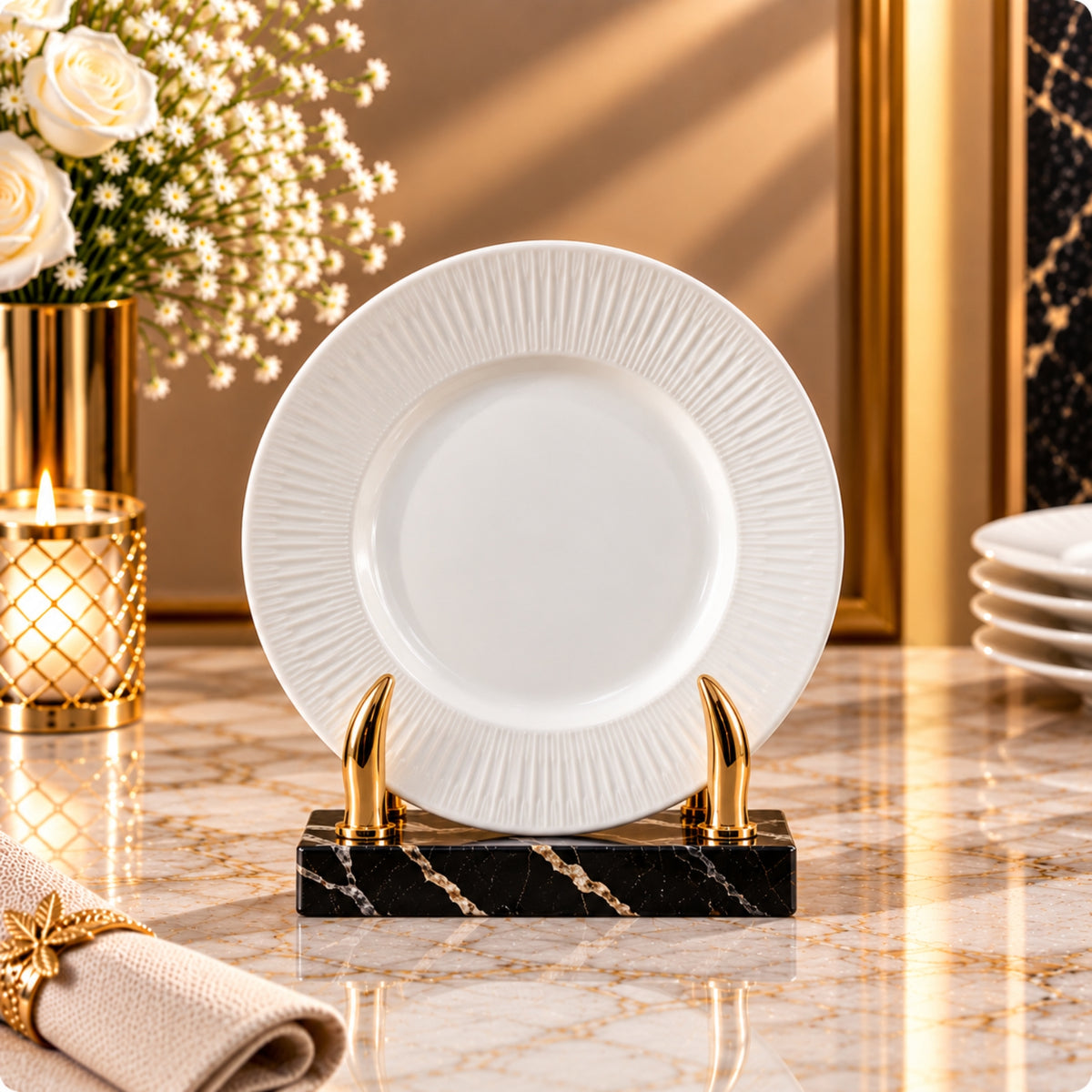 Elegant White Textured Plate Collection – 16cm, 23cm & 25cm
