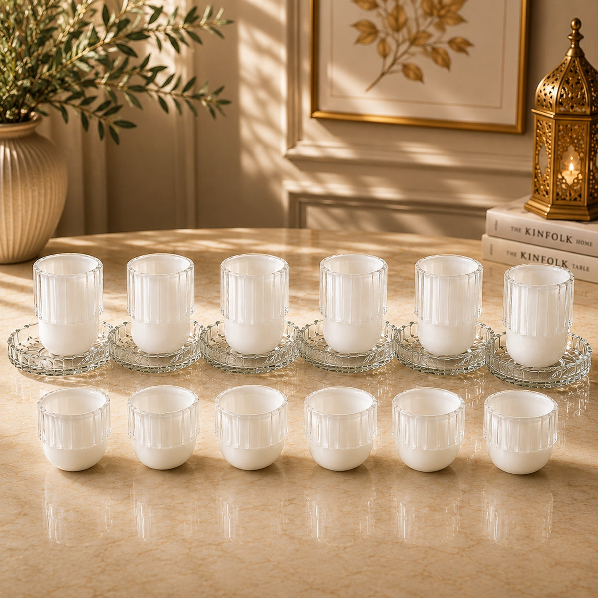 Blue Glass Tea & Cawa Cup Set 18 Pieces | Model 321817 by Waba