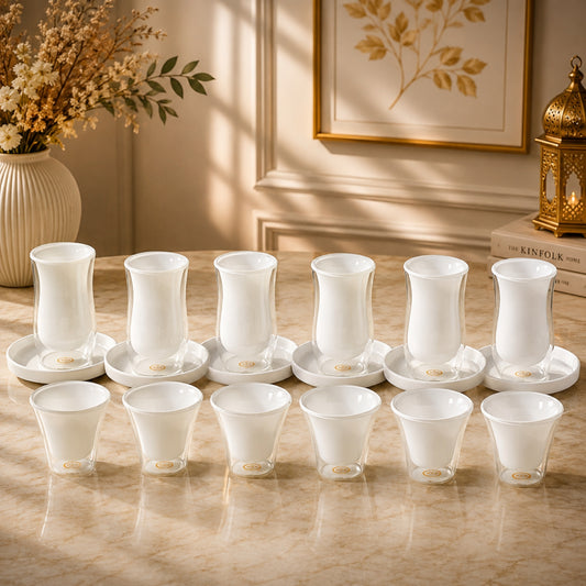 White Tea & Cawa Cup Set 18 Pieces | GT1204