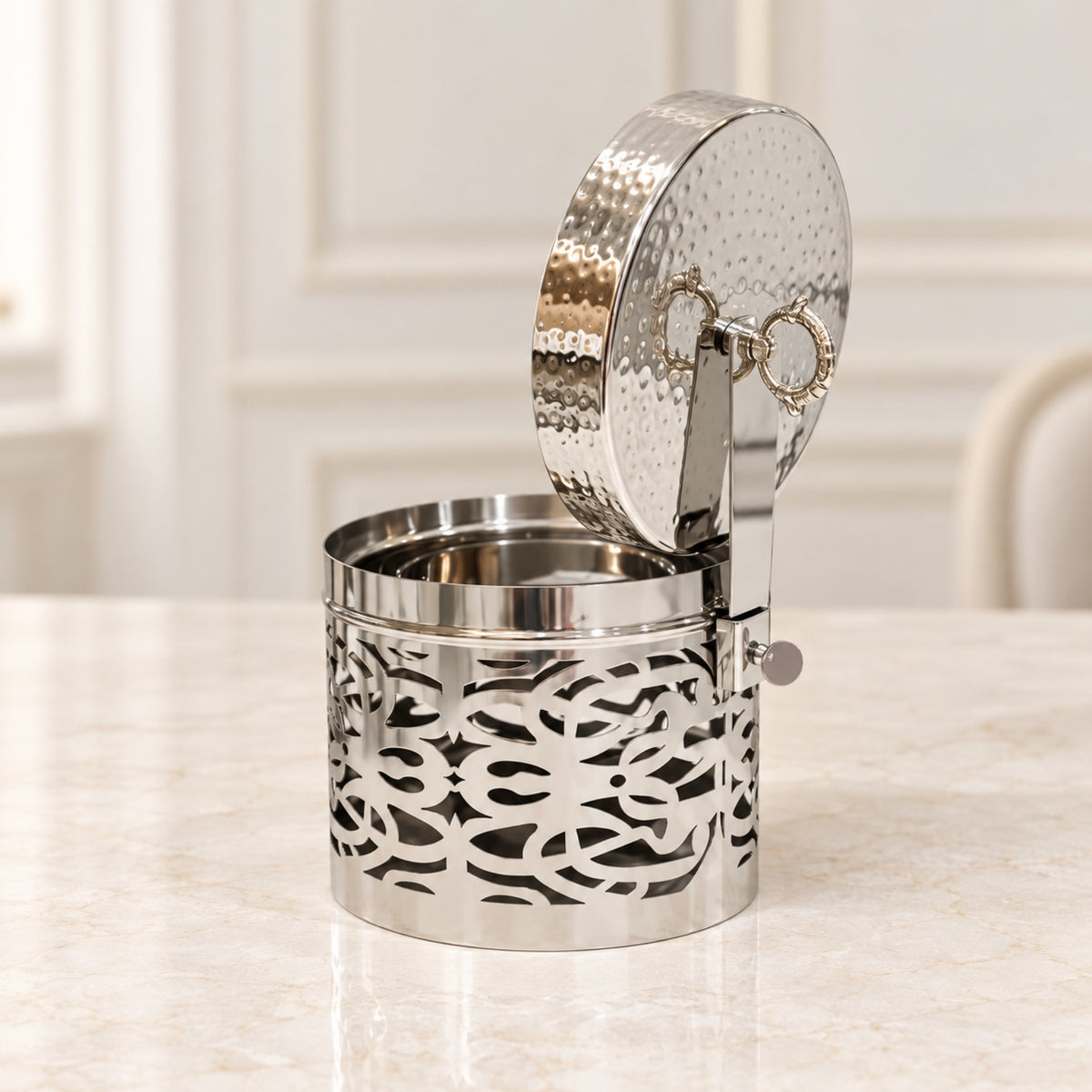 Silver Chafing Dish with Hinged Lid – Available in 1L, 2L & 4L