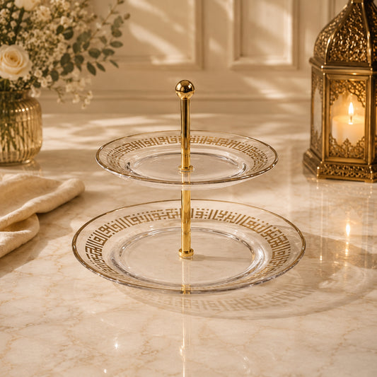 2-Tier Gold Sweet Stand 19CM & 26.5CM | Dessert Serving Stand