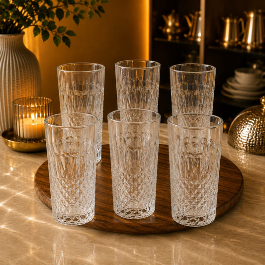 Ligne Hi-Ball Glass 6-Piece Set 255ml – Clear Textured Design