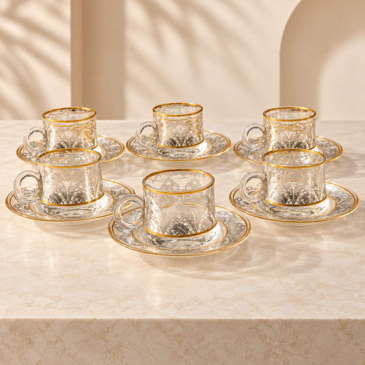 6-Piece Small Coffee Cup & Saucer Set – 12-Piece Espresso Coffee Set