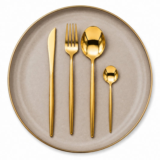 B772 Gold Stainless Steel Cutlery Collection