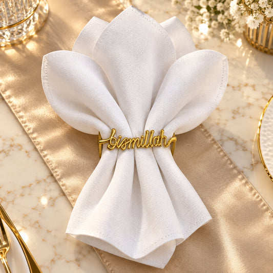 Gold Bismillah Napkin Holder – Elegant Table Accessory