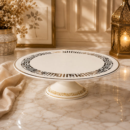 30.5CM White & Gold Cake Stand | Cake Plate 353