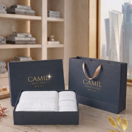 Camil Luxury Bath Linen 3 Piece Towel Set – Soft Bathroom Collection
