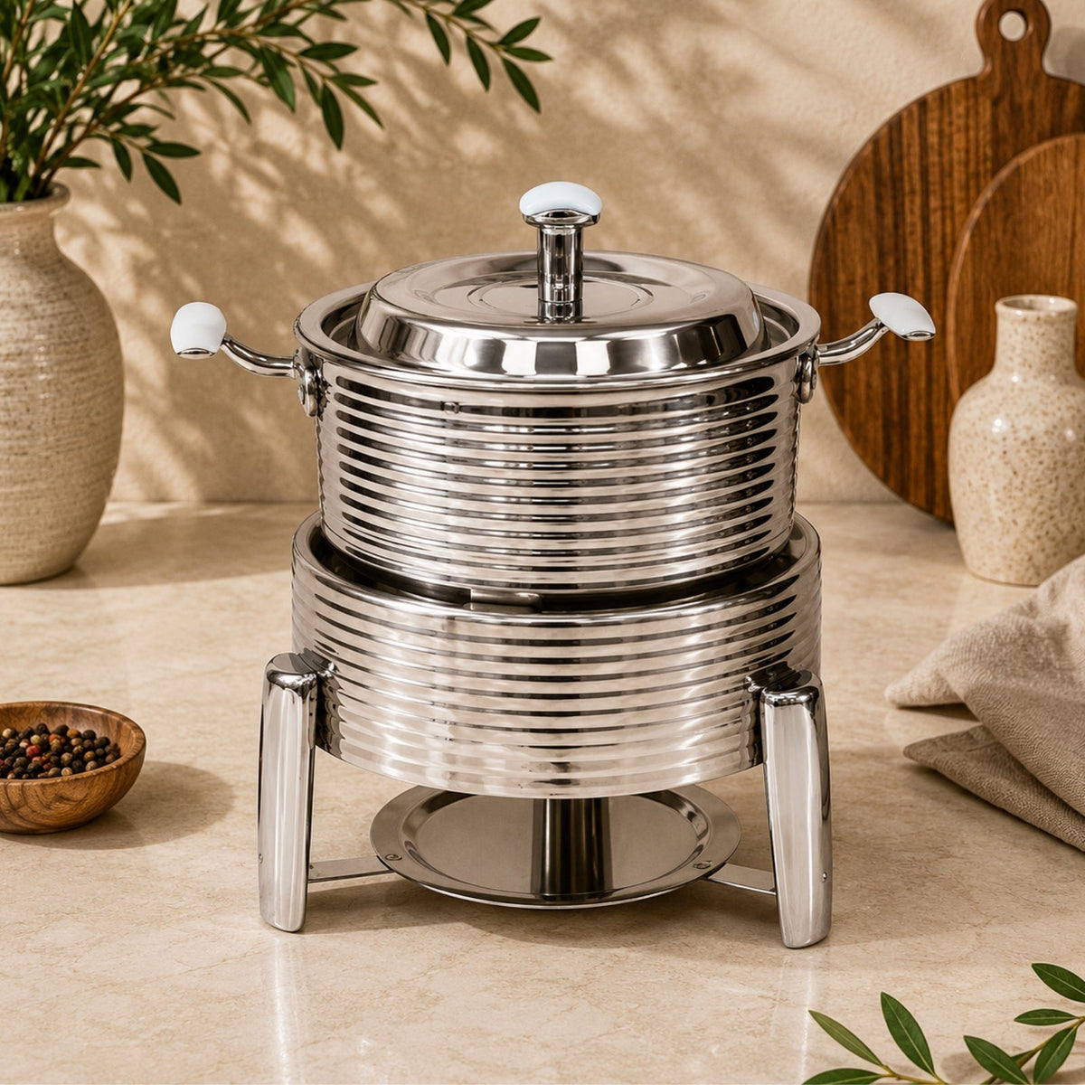 Stainless Steel Chafing Dish 18cm & 20cm | SAM217 / SAM218