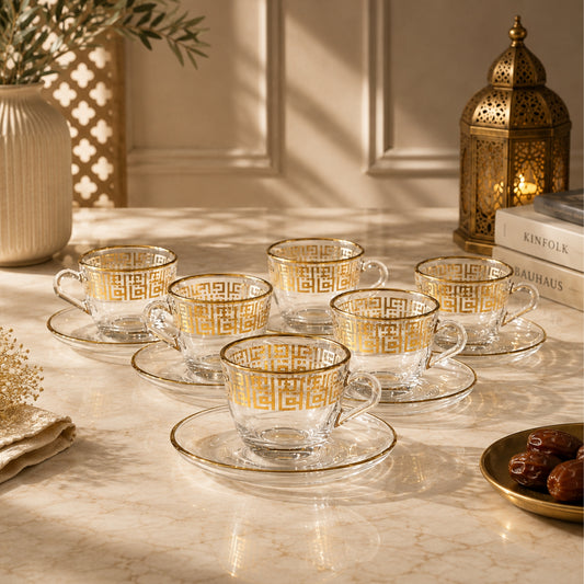 90CC Turkish Coffee Cup & Saucer Set (6 Cups + 6 Saucers) | CUP&SCR331