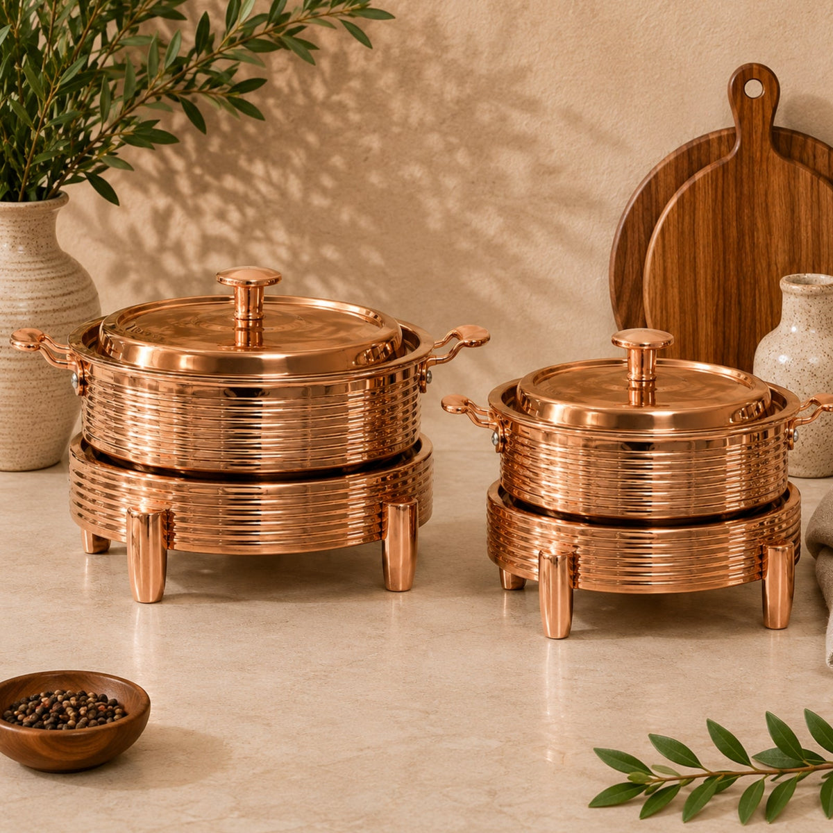 Copper Chafing Dish 28cm & 30cm | SAM507 / SAM508