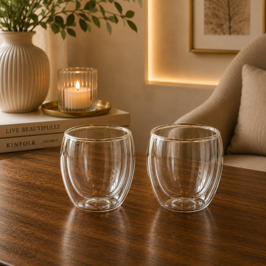 2-Piece Double Wall Glass Set 250ml – Clear