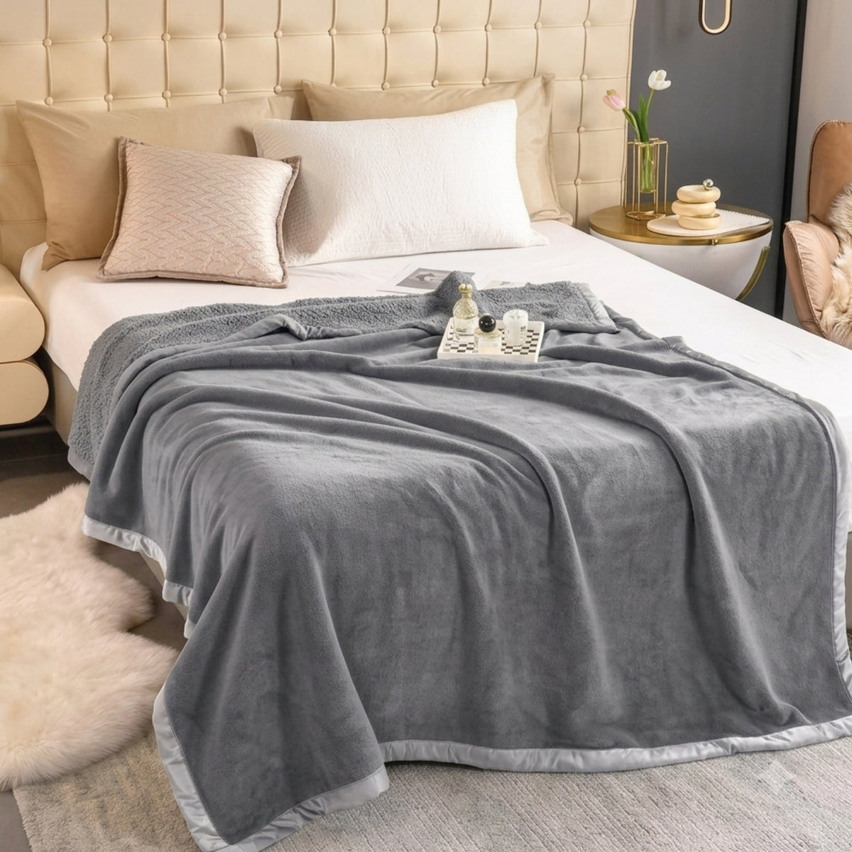 Premium Microfiber Blanket – 200 × 230 cm | 500 GSM | With Storage Bag