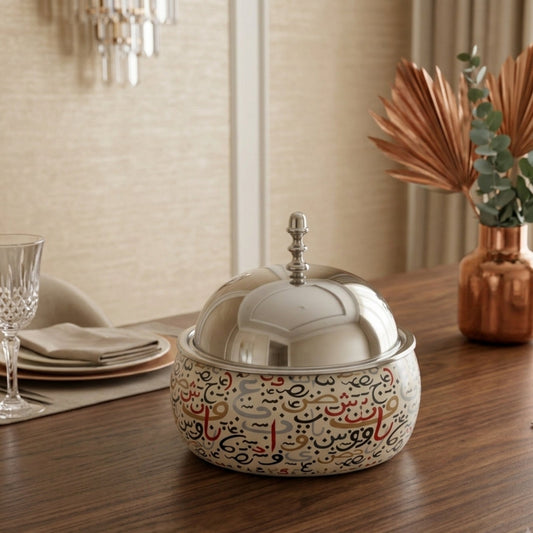 Arabic Calligraphy Print Hot Pot with Dome Lid