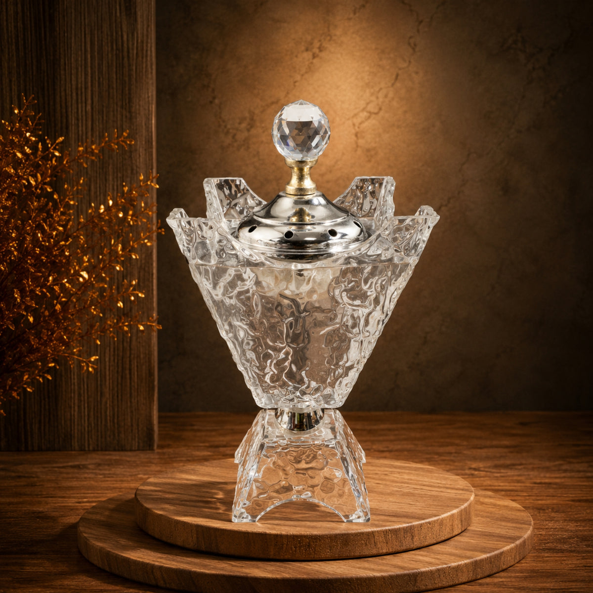 Clear Crystal-Style Incense Burner 10 × 24 cm – DB5003-S