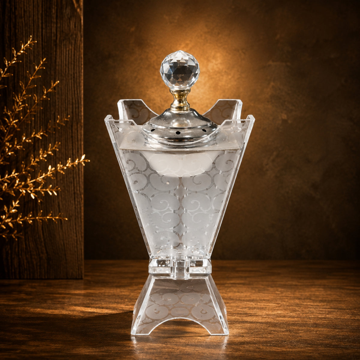 Clear Crystal-Style Incense Burner 10 × 24 cm – DB5001-1-S