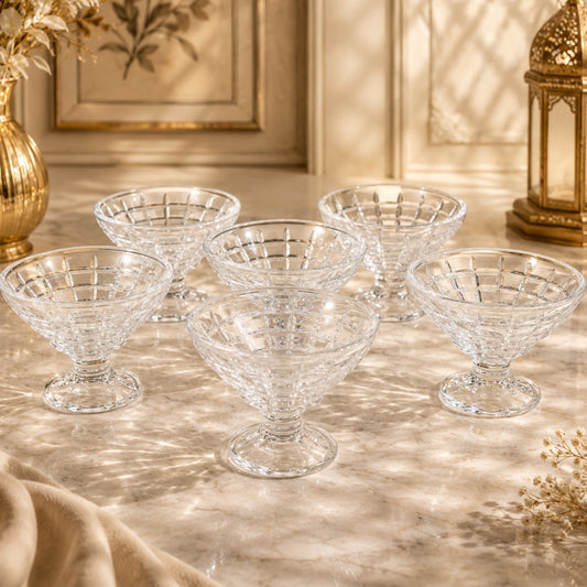Glass Ice Cream & Dessert Cup Set 6 Pieces | Model 242