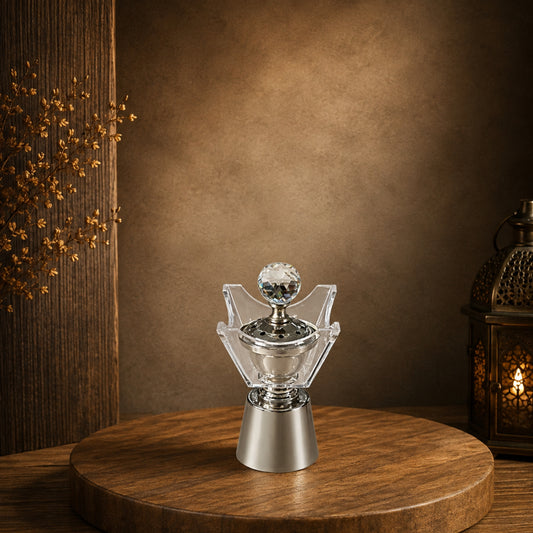 Silver Crystal Incense Burner 8 × 15 cm – DB5022-S