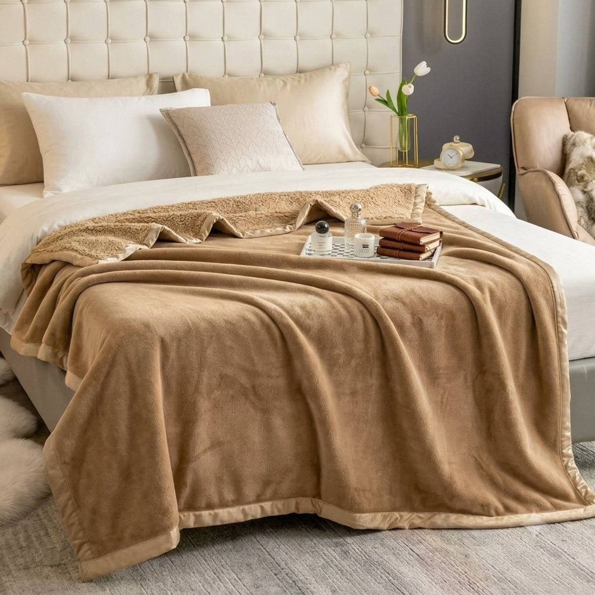 Premium Microfiber Blanket – 200 × 230 cm | 500 GSM | With Storage Bag