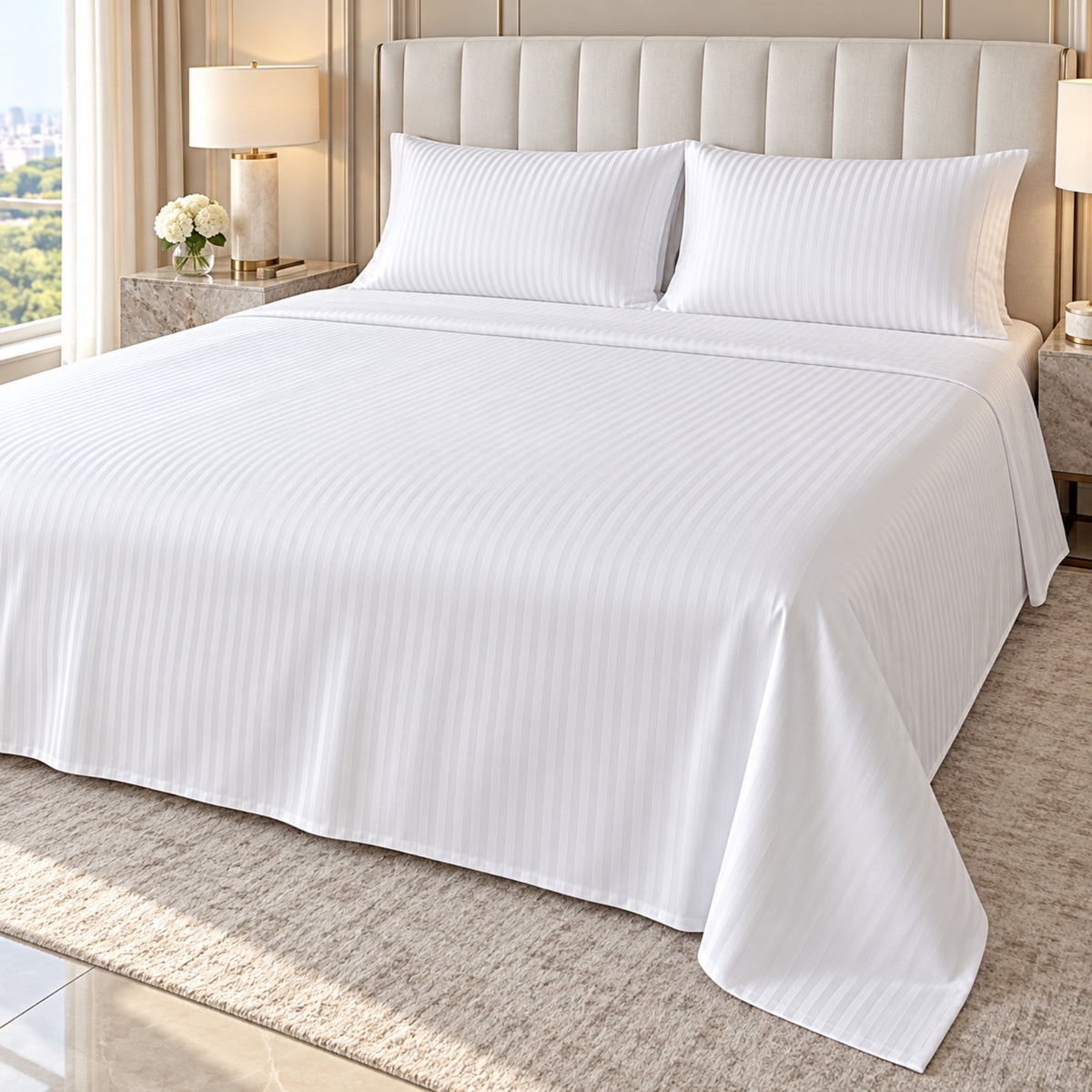Premium King Size 4-Piece Bedding Set 220 × 240 cm – White