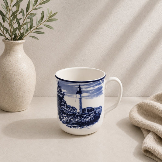 Claytan Lighthouse Blue Ceramic Mug 370ml | Hand-Glazed Stoneware