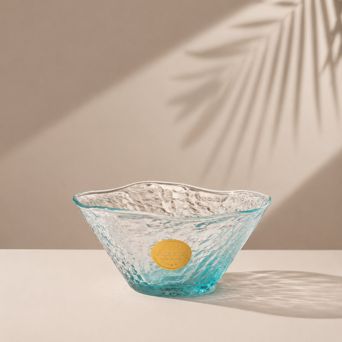 Xuanbing textured glass dessert bowl single piece available in pink and green