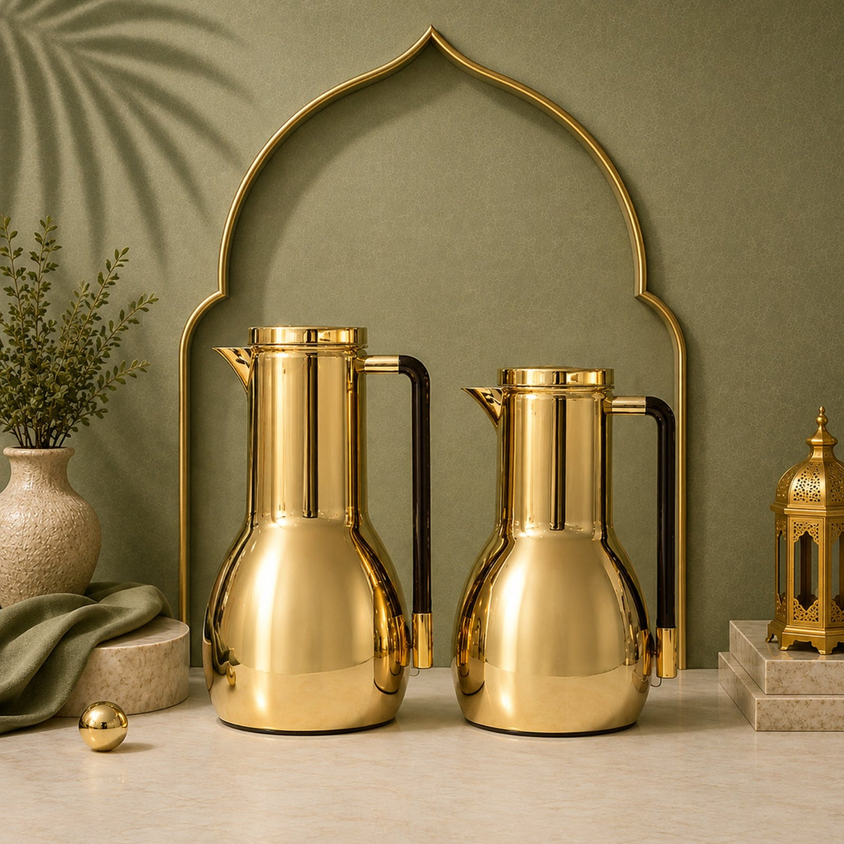 Cham Gold Vacuum Flask Set 1L & 0.7L By Regal | RGD230Q-07/10BD