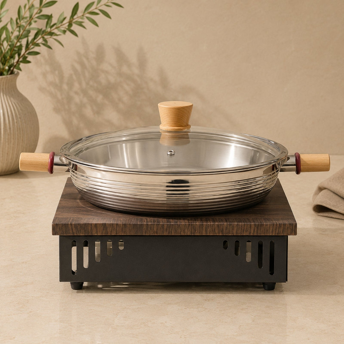 Round Chafing Dish with Base 26cm, 28cm & 30cm | SAM1224-1, SAM1225-1 & SAM1226-1