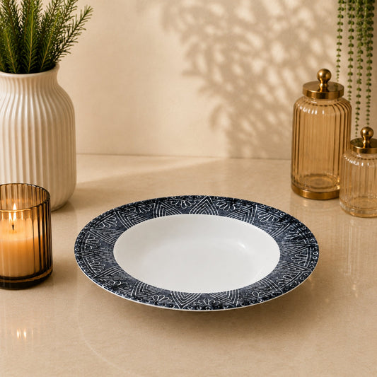 Edessa Ginko Ceramic Round Soup Plate 22cm | SR157-931G