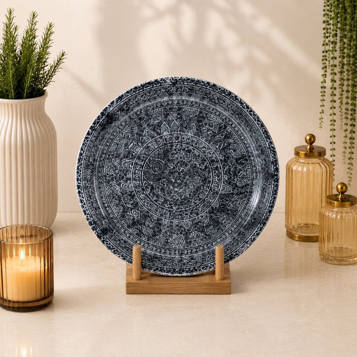 Edessa Ginko Ceramic Round Dinner Plate 27cm | SR158-931G - Multicolor