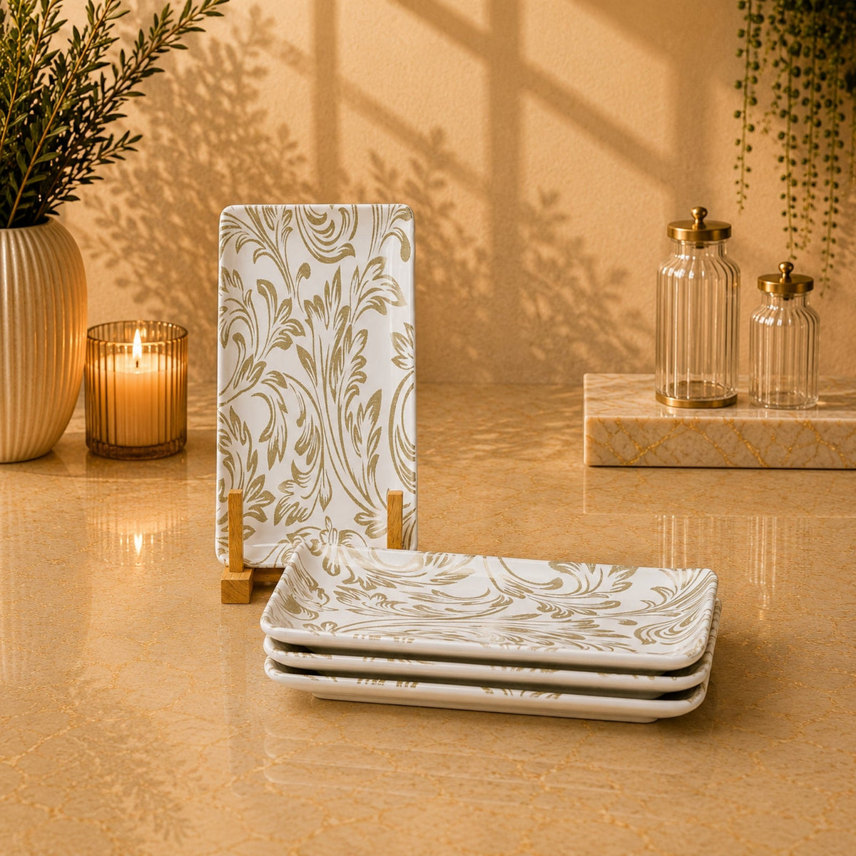 Edessa Elana Ceramic Rectangle Serving Plate 12.5*24cm | SR160-821E 