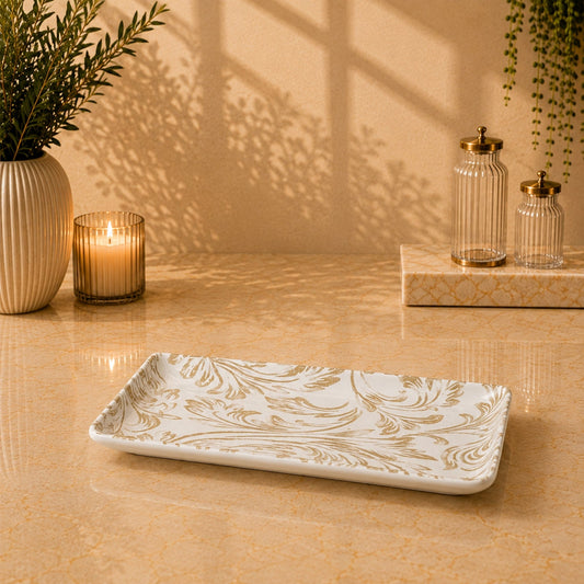 Edessa Elana Ceramic Rectangle Serving Plate 12.5*24cm | SR160-821E 