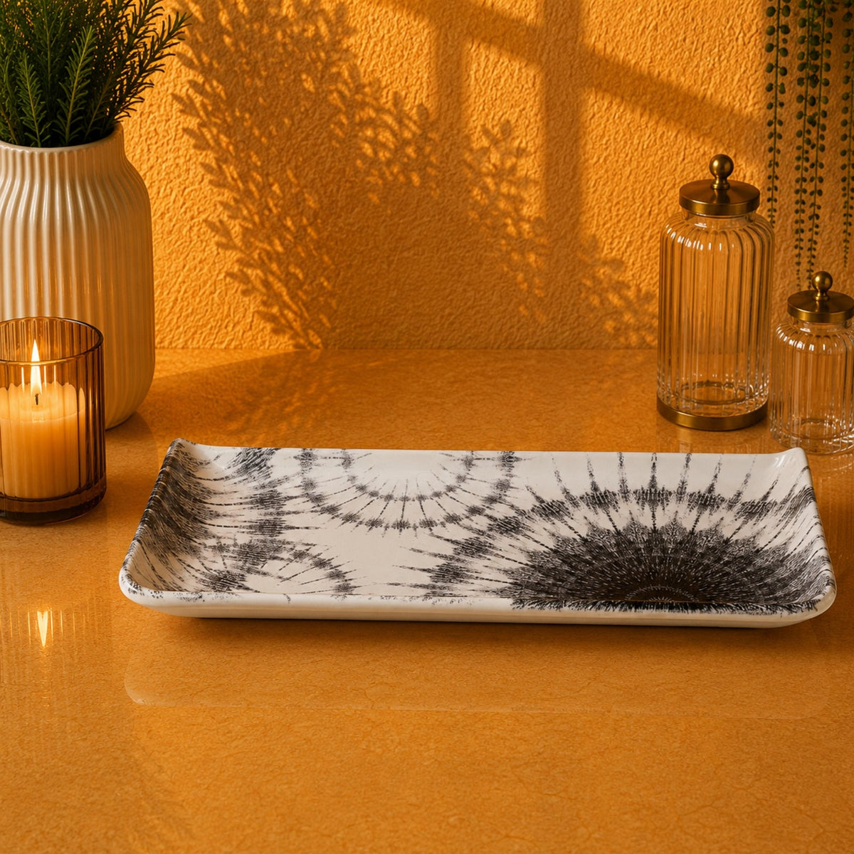 Edessa Cosmo Ceramic Rectangle Serving Plate 12.5 × 24cm | SR160-978C