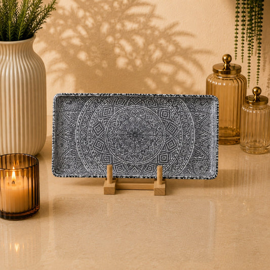 Edessa Ginko Ceramic Rectangle Serving Plate 12.5 × 24cm | SR160-931G - Multicolor