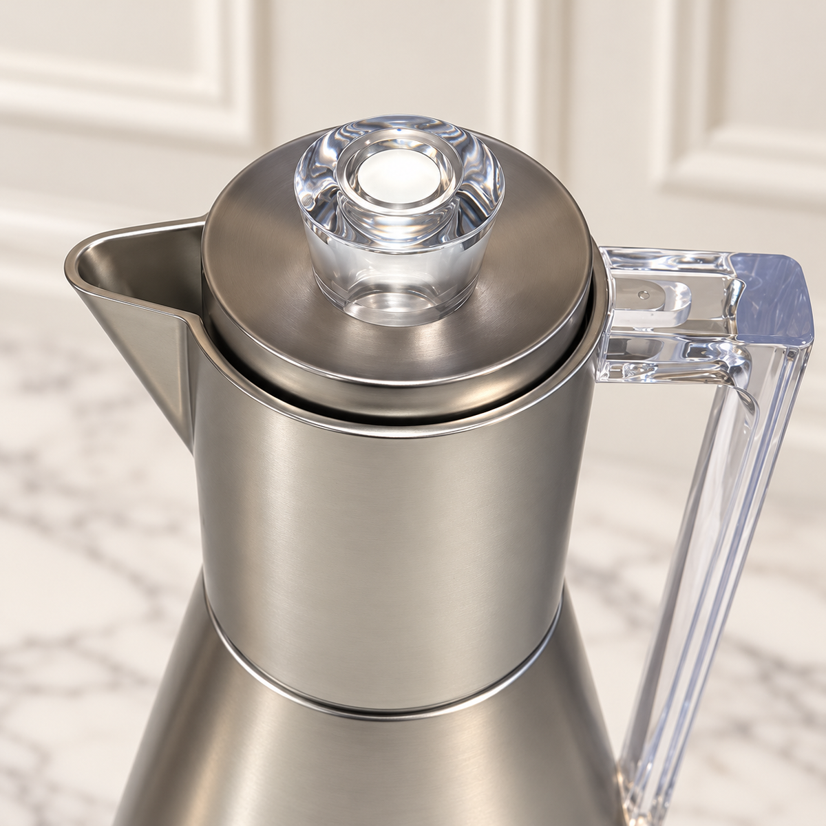 Najib Luxury Gunmetal Grey Vacuum Flask Set – 2 Pieces (1L + 1L) | Arabic Coffee & Tea Dallah