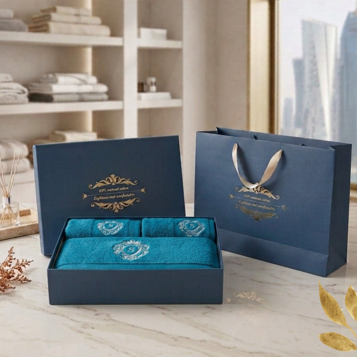 Sofia Luxury Bath Linen 3 Piece Towel Set – Premium Bathroom Collection