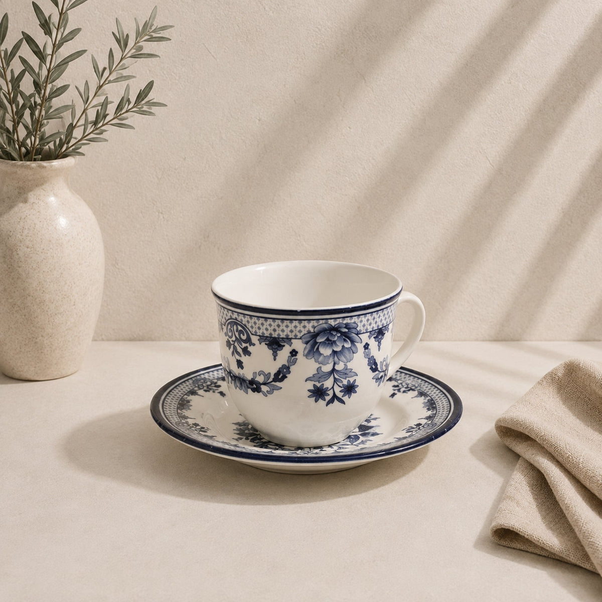 Avalora Blue Porcelain Tea Cup & Saucer Set 200ml | CL-2503KA-TC/A+B